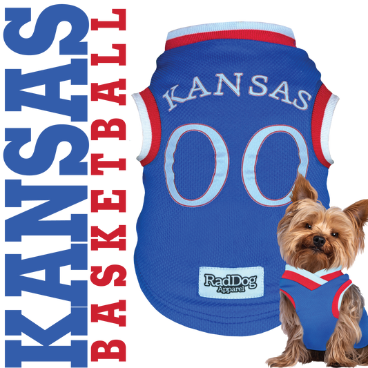 Kansas Basketball Jersey for Dogs - Jayhawks Pet Apparel