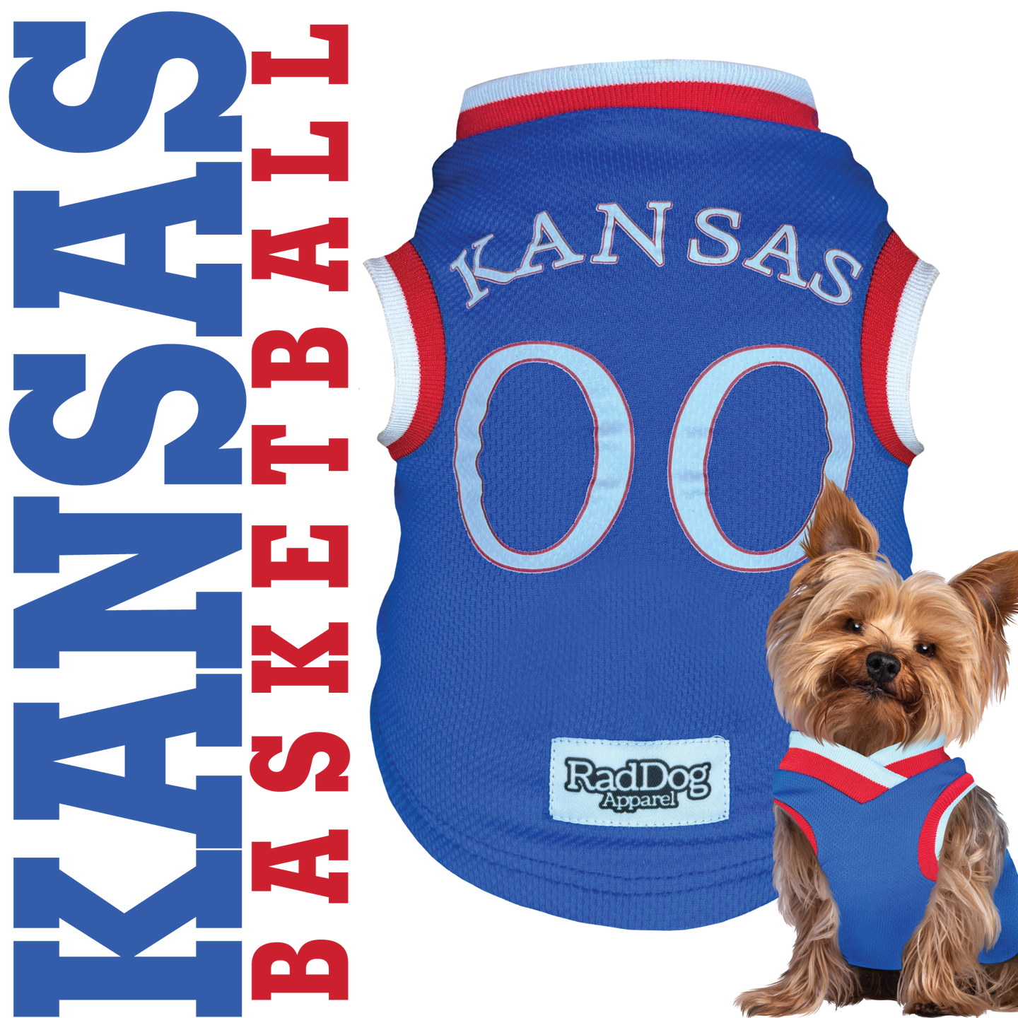 Kansas Basketball Jersey for Dogs - Jayhawks Pet Apparel